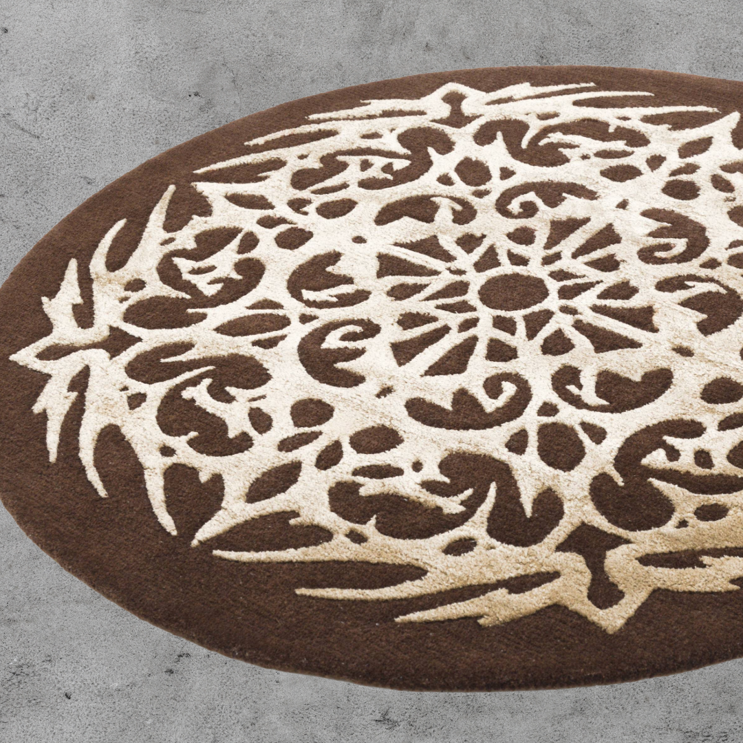 Burnt Round Rug